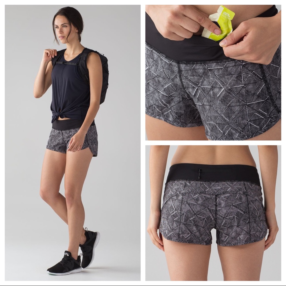 Lululemon Speed Short - Formation Alpine Black White Size 2